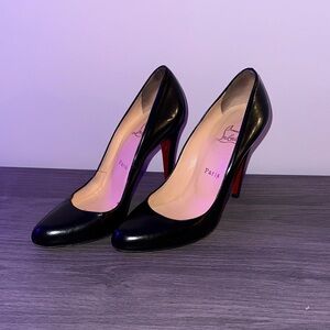 Christian Louboutin Black Patent Leather Pumps with Red Soles